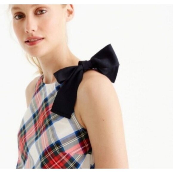 Talbots Tartan Plaid Sleeveless Blouse w/ Ribbon Shoulder — NWT Size 6 - Picture 8 of 8